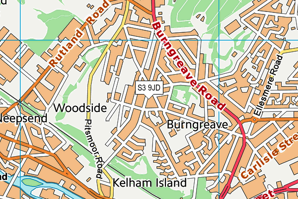 S3 9JD map - OS VectorMap District (Ordnance Survey)