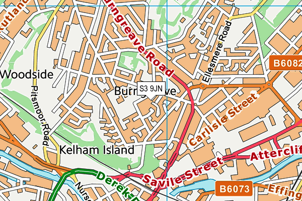 S3 9JN map - OS VectorMap District (Ordnance Survey)