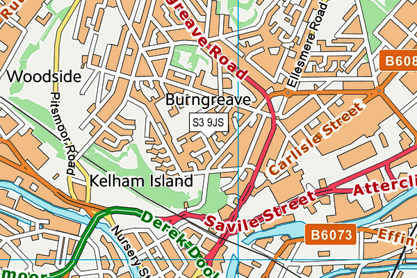 S3 9JS map - OS VectorMap District (Ordnance Survey)