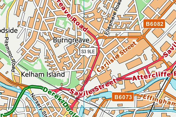 S3 9LE map - OS VectorMap District (Ordnance Survey)