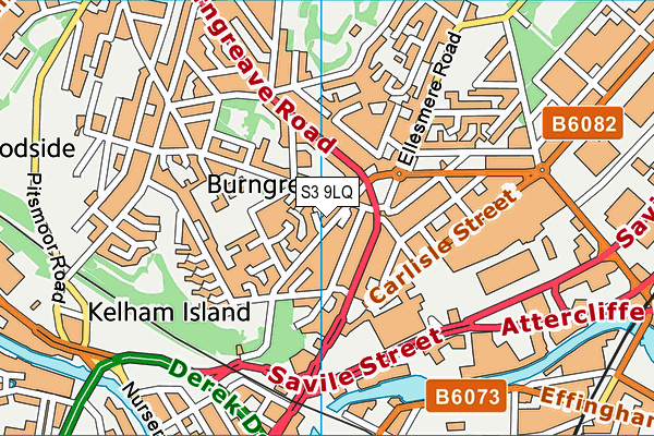 S3 9LQ map - OS VectorMap District (Ordnance Survey)