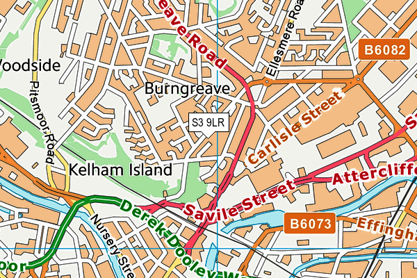 S3 9LR map - OS VectorMap District (Ordnance Survey)