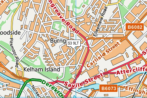 S3 9LT map - OS VectorMap District (Ordnance Survey)