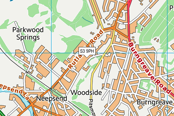 S3 9PH map - OS VectorMap District (Ordnance Survey)