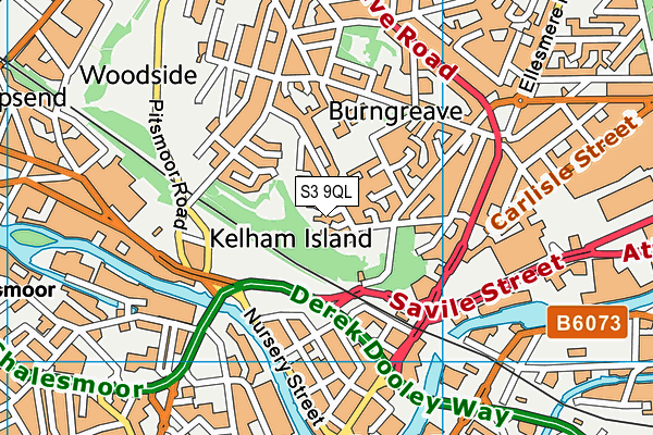 S3 9QL map - OS VectorMap District (Ordnance Survey)