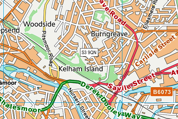 S3 9QN map - OS VectorMap District (Ordnance Survey)