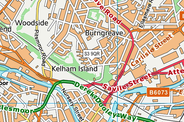 S3 9QR map - OS VectorMap District (Ordnance Survey)