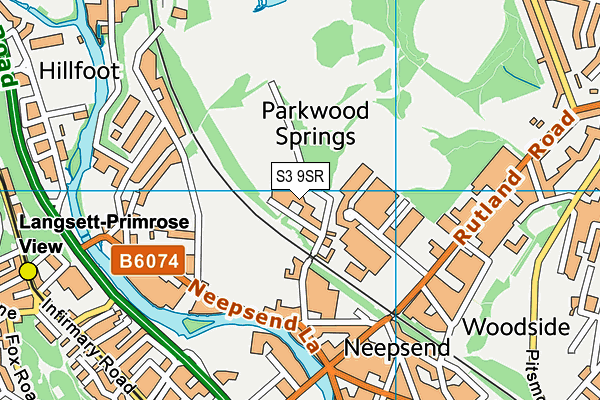 S3 9SR map - OS VectorMap District (Ordnance Survey)