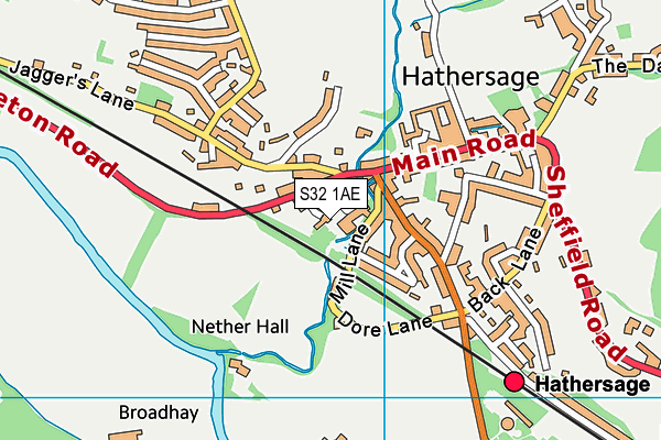 S32 1AE map - OS VectorMap District (Ordnance Survey)