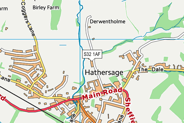 Hathersage Cricket Club map (S32 1AF) - OS VectorMap District (Ordnance Survey)