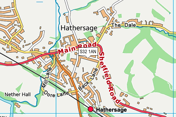 S32 1AN map - OS VectorMap District (Ordnance Survey)