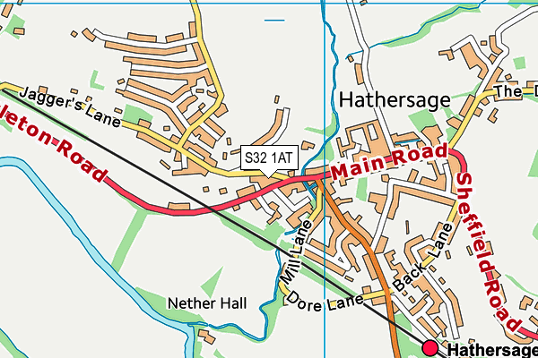 S32 1AT map - OS VectorMap District (Ordnance Survey)