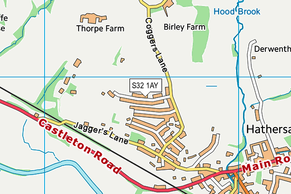 S32 1AY map - OS VectorMap District (Ordnance Survey)
