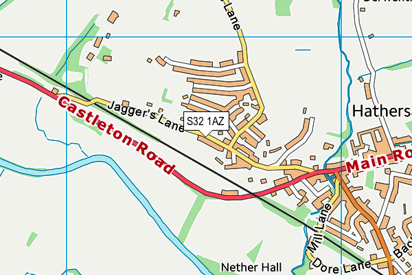 S32 1AZ map - OS VectorMap District (Ordnance Survey)