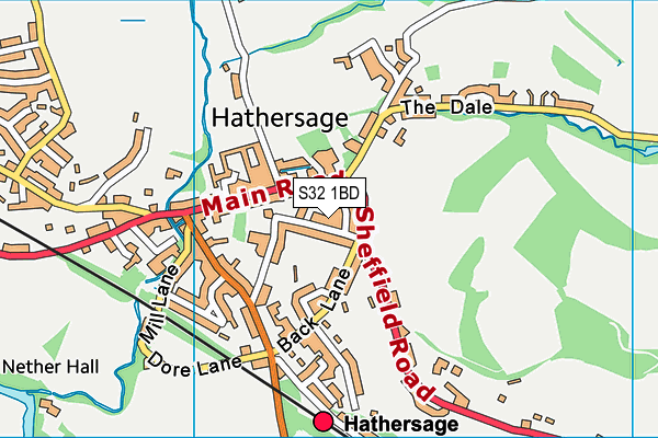 S32 1BD map - OS VectorMap District (Ordnance Survey)