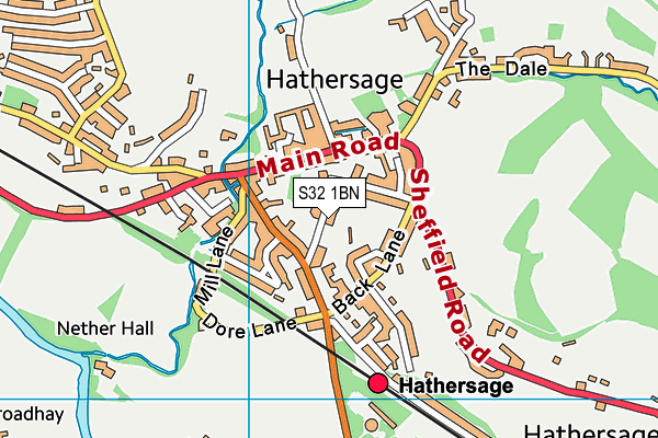 S32 1BN map - OS VectorMap District (Ordnance Survey)