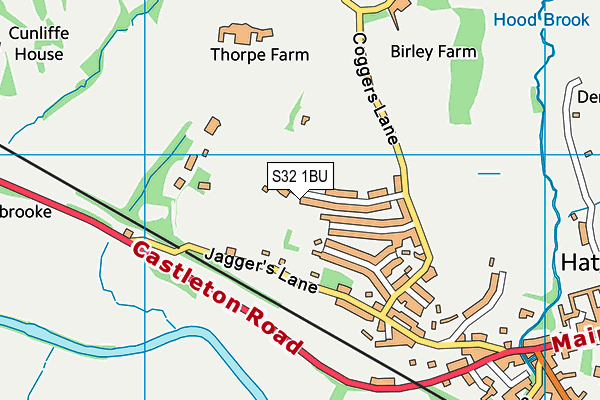 S32 1BU map - OS VectorMap District (Ordnance Survey)