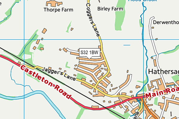 S32 1BW map - OS VectorMap District (Ordnance Survey)