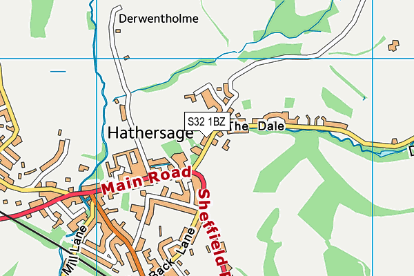 Hathersage St Michael's CofE (Aided) Primary School map (S32 1BZ) - OS VectorMap District (Ordnance Survey)