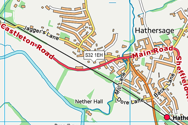 S32 1EH map - OS VectorMap District (Ordnance Survey)