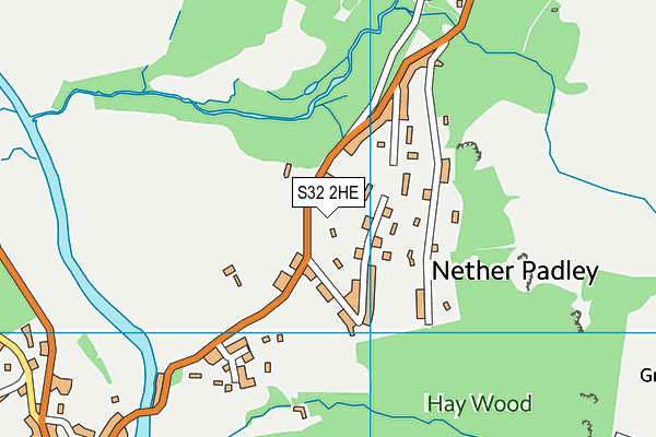 S32 2HE map - OS VectorMap District (Ordnance Survey)