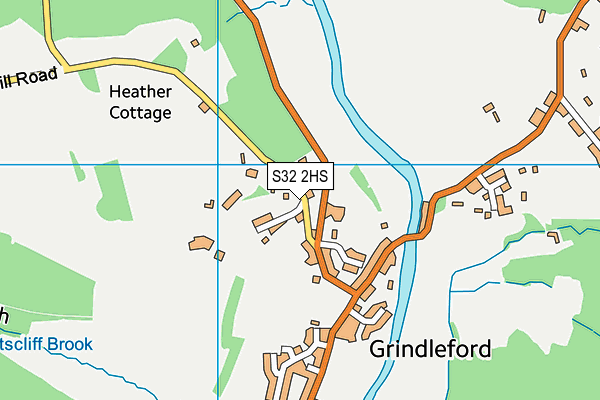 Grindleford Primary School map (S32 2HS) - OS VectorMap District (Ordnance Survey)
