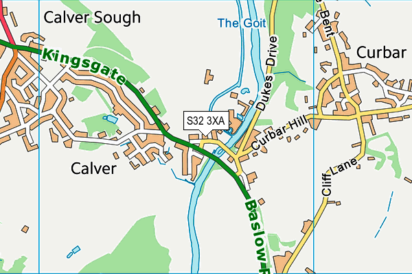 Curbar Primary School map (S32 3XA) - OS VectorMap District (Ordnance Survey)