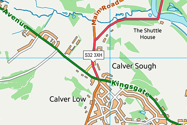Calver Playing Fields map (S32 3XH) - OS VectorMap District (Ordnance Survey)