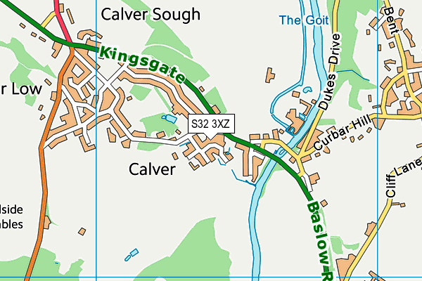 S32 3XZ map - OS VectorMap District (Ordnance Survey)