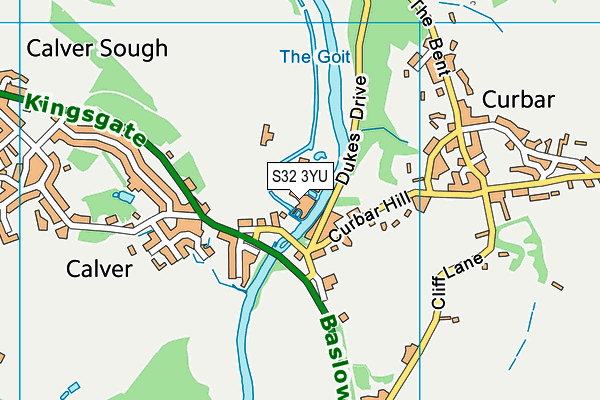 S32 3YU map - OS VectorMap District (Ordnance Survey)