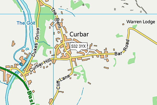 S32 3YX map - OS VectorMap District (Ordnance Survey)
