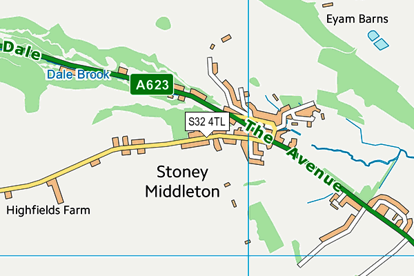 Stoney Middleton CofE (C) Primary School map (S32 4TL) - OS VectorMap District (Ordnance Survey)