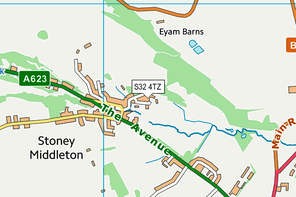 S32 4TZ map - OS VectorMap District (Ordnance Survey)