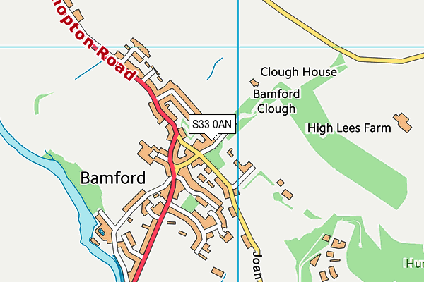 S33 0AN map - OS VectorMap District (Ordnance Survey)