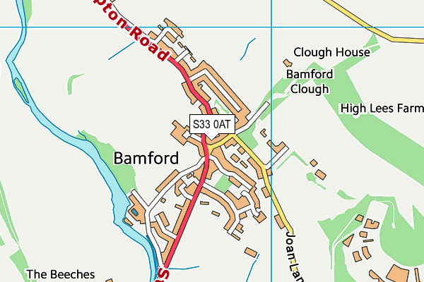 S33 0AT map - OS VectorMap District (Ordnance Survey)