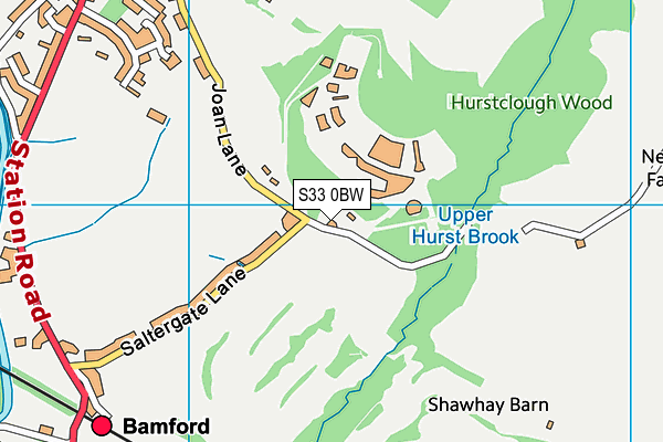 S33 0BW map - OS VectorMap District (Ordnance Survey)