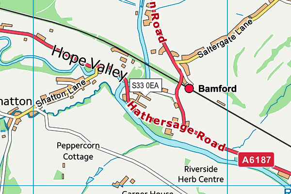 S33 0EA map - OS VectorMap District (Ordnance Survey)