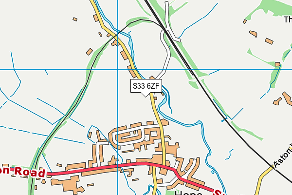 S33 6ZF map - OS VectorMap District (Ordnance Survey)