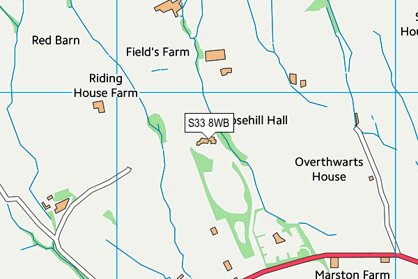 S33 8WB map - OS VectorMap District (Ordnance Survey)