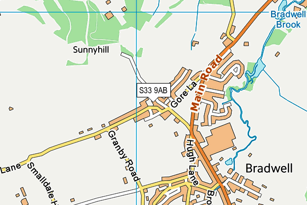 S33 9AB map - OS VectorMap District (Ordnance Survey)