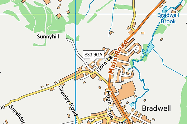 S33 9GA map - OS VectorMap District (Ordnance Survey)