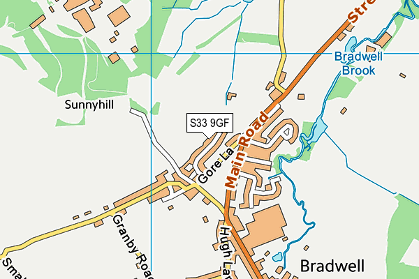 S33 9GF map - OS VectorMap District (Ordnance Survey)