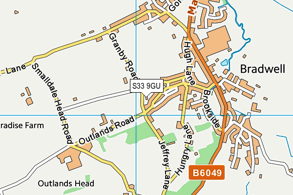 S33 9GU map - OS VectorMap District (Ordnance Survey)