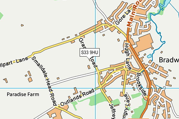 S33 9HU map - OS VectorMap District (Ordnance Survey)