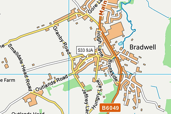 S33 9JA map - OS VectorMap District (Ordnance Survey)