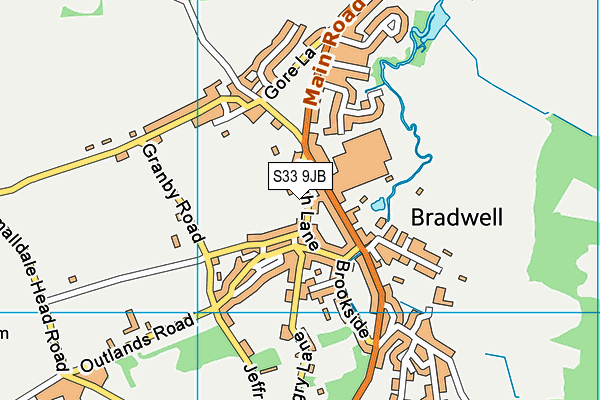 Bradwell Junior School map (S33 9JB) - OS VectorMap District (Ordnance Survey)