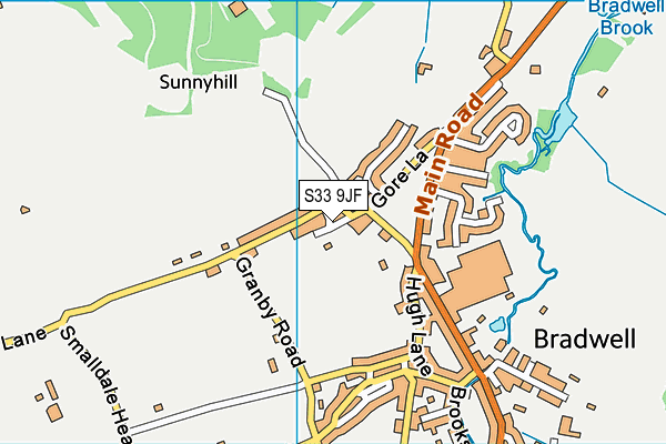 S33 9JF map - OS VectorMap District (Ordnance Survey)