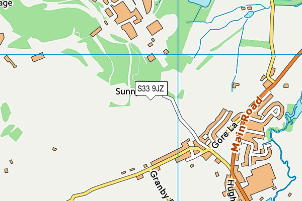 S33 9JZ map - OS VectorMap District (Ordnance Survey)