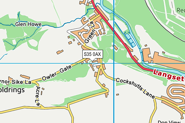 S35 0AX map - OS VectorMap District (Ordnance Survey)