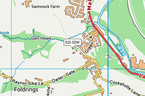 S35 0DW map - OS VectorMap District (Ordnance Survey)